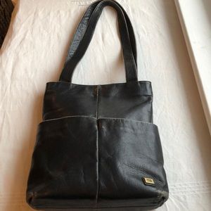 Black leather purse